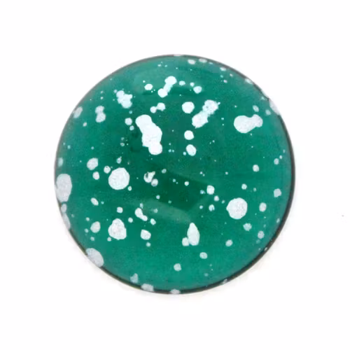 Emerald Silver Splash Cabochon Par Puca 18mm 1st