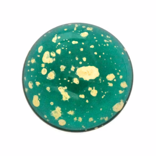 Emerald Gold Splash Cabochon Par Puca 18mm 1st