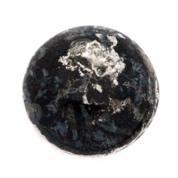 Jet Patina Silver Cabochon Par Puca 18mm 1st