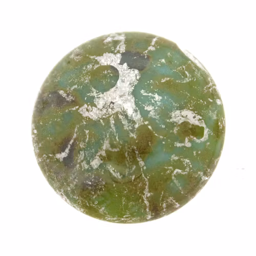 Opaque Aqua Patina Silver Cabochon Par Puca 25mm 1st