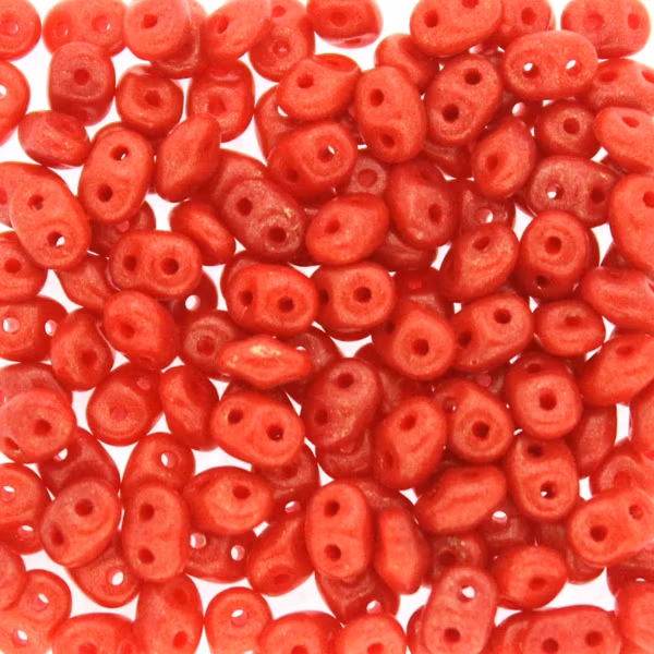 Gold Marbled Opaque Red Superduo 10g