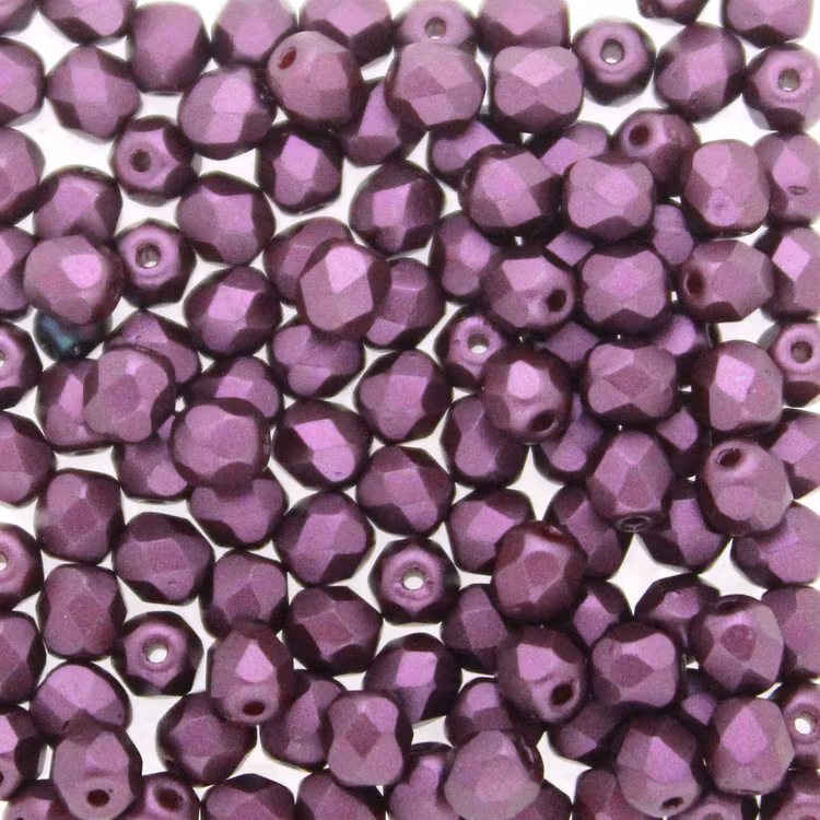 Alabaster Pastel Bordeaux Fire Polish 4mm 100st
