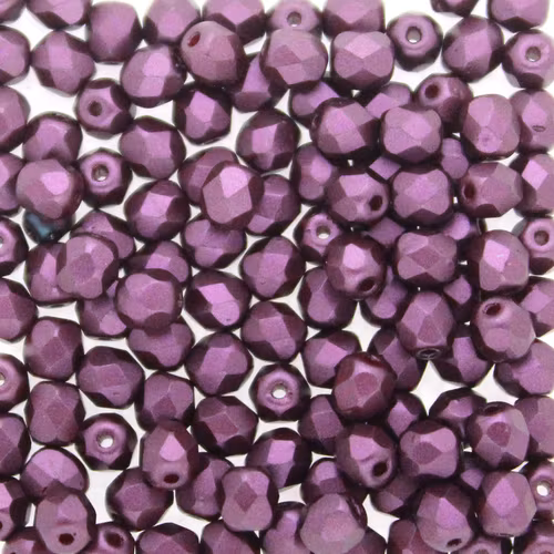 Alabaster Pastel Bordeaux Fire Polish 4mm 100st