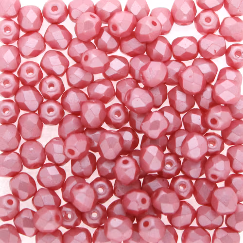Alabaster Pastel Pink Fire Polish 4mm 100st