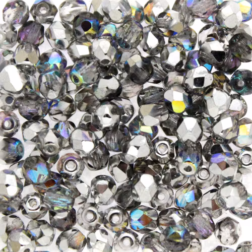 Crystal Silver Rainbow Fire Polish 4mm 100st