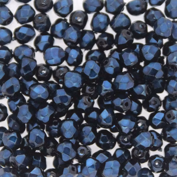 Heavy Metal Dark Blue Fire Polish 4mm 100st