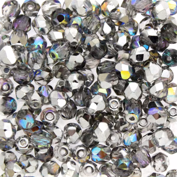 Crystal Silver Rainbow Fire Polish 3mm 100st