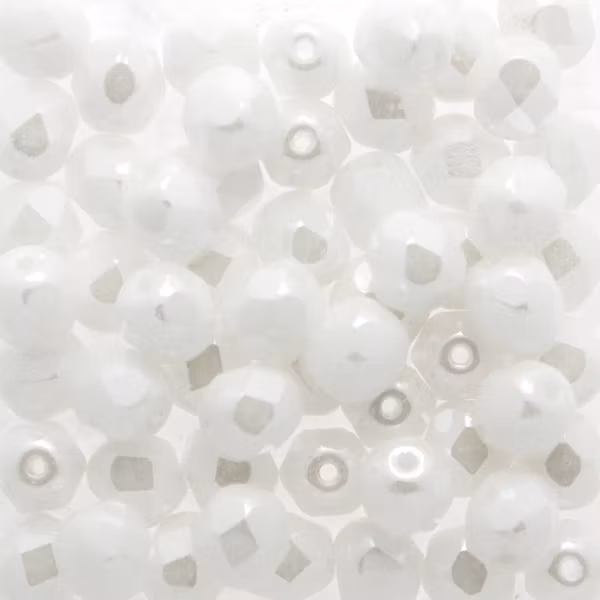 Opaque White Luster Fire Polish 6mm 50st