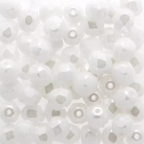 Opaque White Luster Fire Polish 6mm 50st