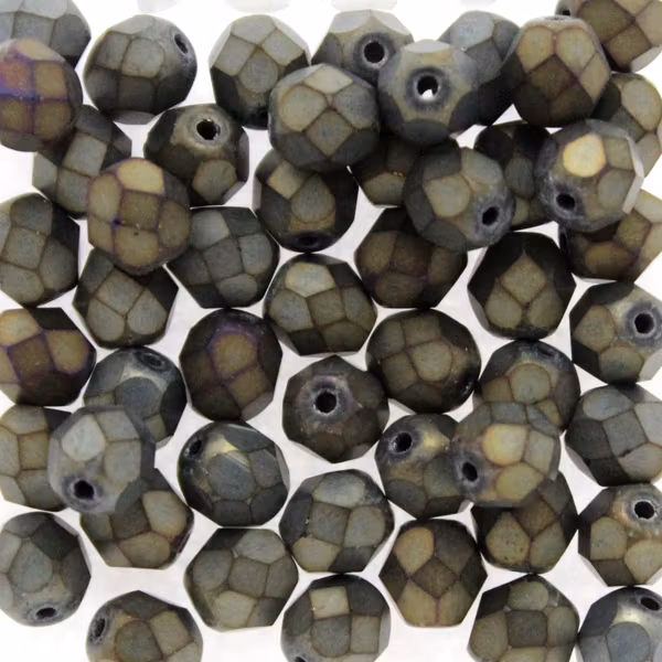 Matte Iris Brown Fire Polish 6mm 50st