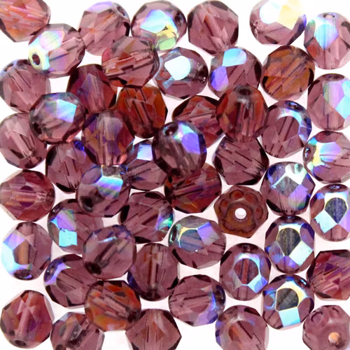 Amethyst AB Fire Polish 6mm 50st