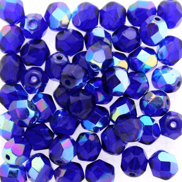 Cobalt AB Fire Polish 6mm 50st