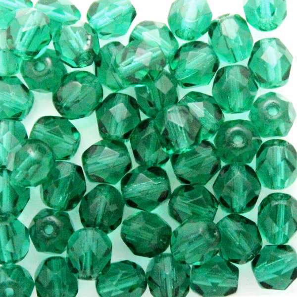 Teal Fire Polish 6mm 50st