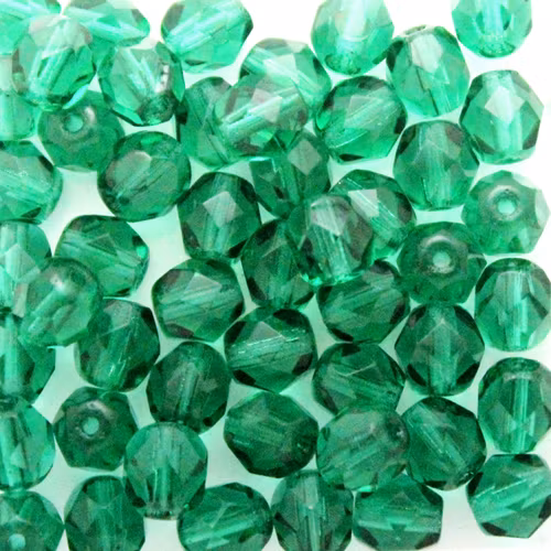 Teal Fire Polish 6mm 50st