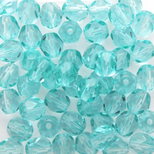 Light Teal Fire Polish 6mm 50st