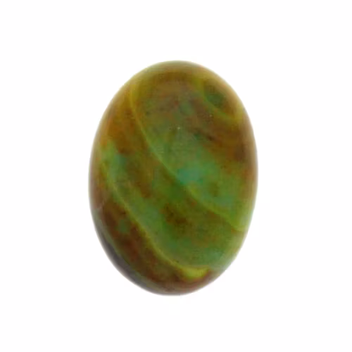 Agat Grön/Gul/Svart Ojämn Storlek Oval Cabochon 25x18mm 1st