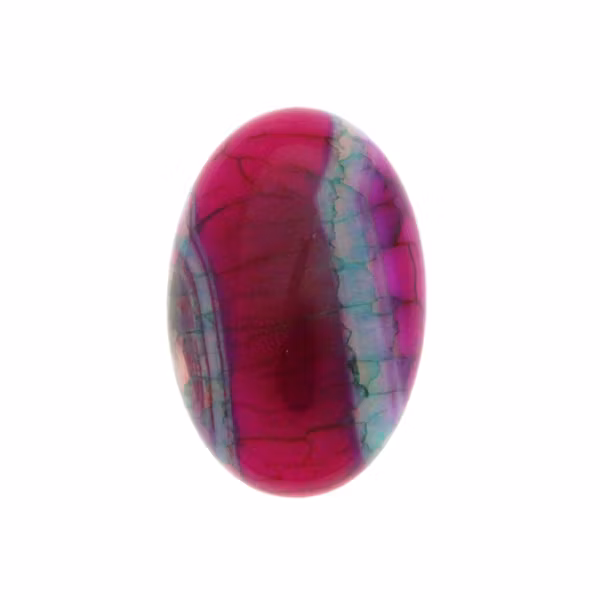 Spindelnätsagat Rosa/Grön Oval Cabochon 30x20mm 1st