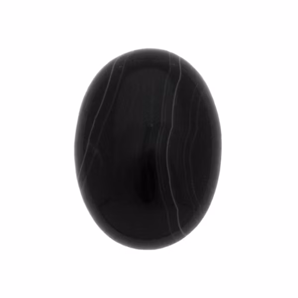 Svart Randig Agat Oval Cabochon 30x22mm 1st