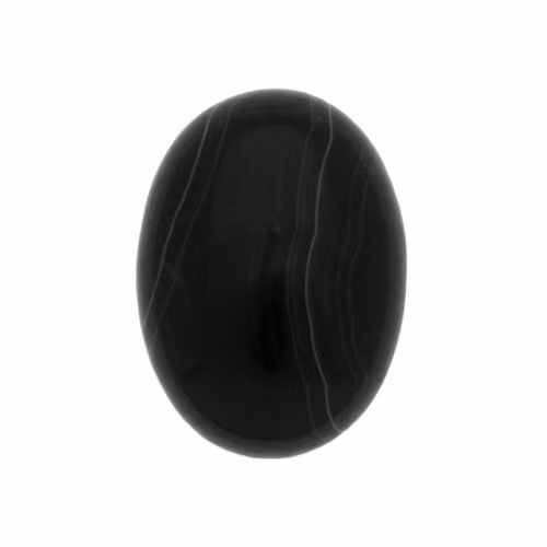 Svart Randig Agat Oval Cabochon 30x22mm 1st