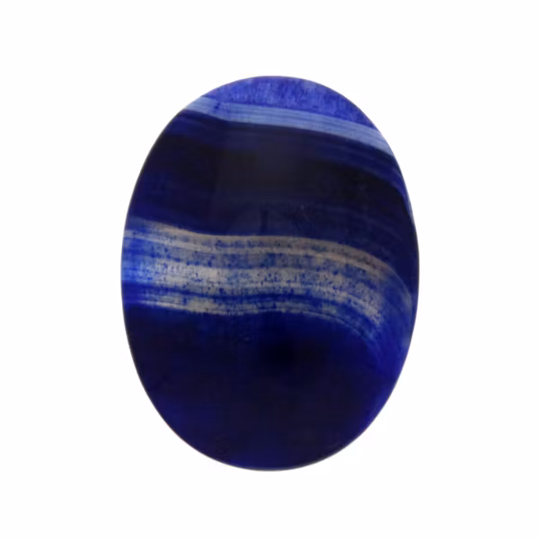 Mörkblå Randig Krackelerad Agat Oval Cabochon 40x30mm 1st