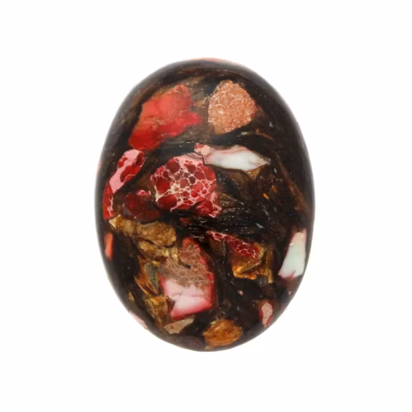 Regalite Flak Röd Oval Cabochon 40x30mm 1st