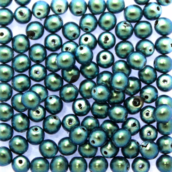 Moonstone Blue Vaxade Runda/Druks 3mm 100st