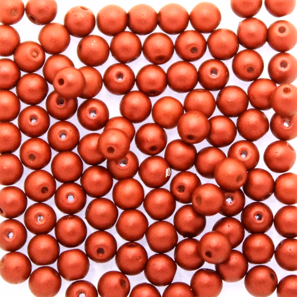Lava Red Runda/Druks 4mm 100st