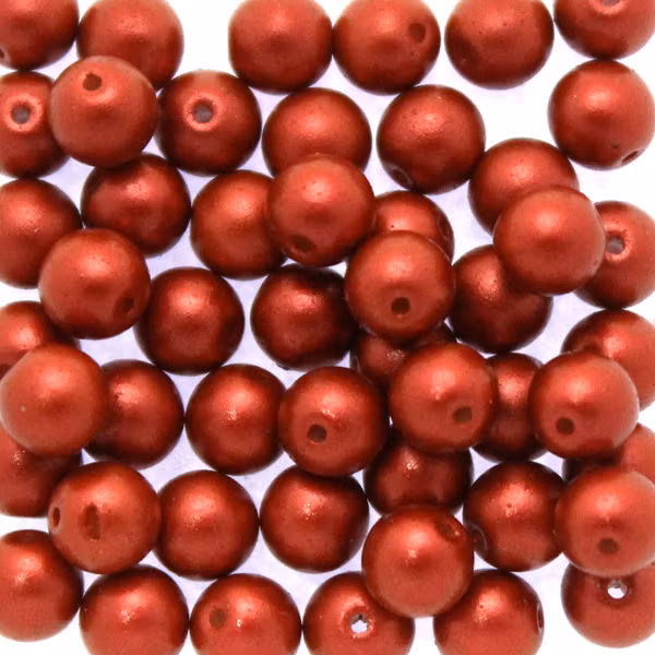 Lava Red Runda/Druks 6mm 50st