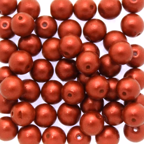 Lava Red Runda/Druks 6mm 50st