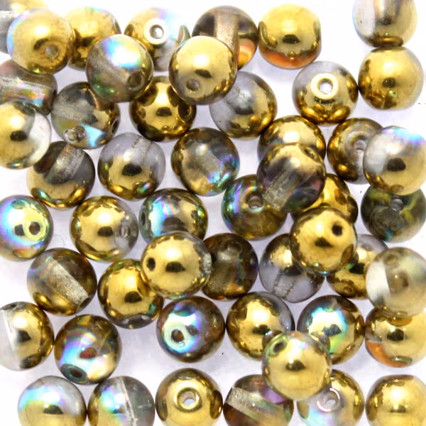 Crystal Golden Rainbow Runda/Druks 6mm 50st