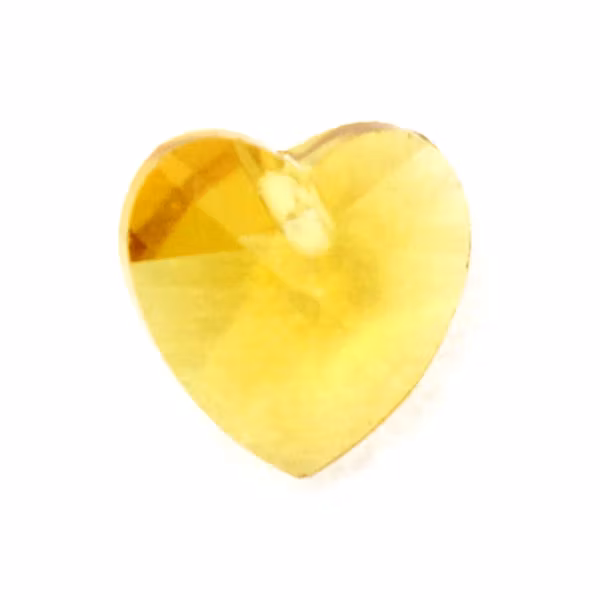 Yellow Hjärta Glas 10x10mm 1st