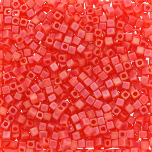 Matte Transparent Red Orange AB SB18-0140FR Miyuki 1,8mm Cube 10g