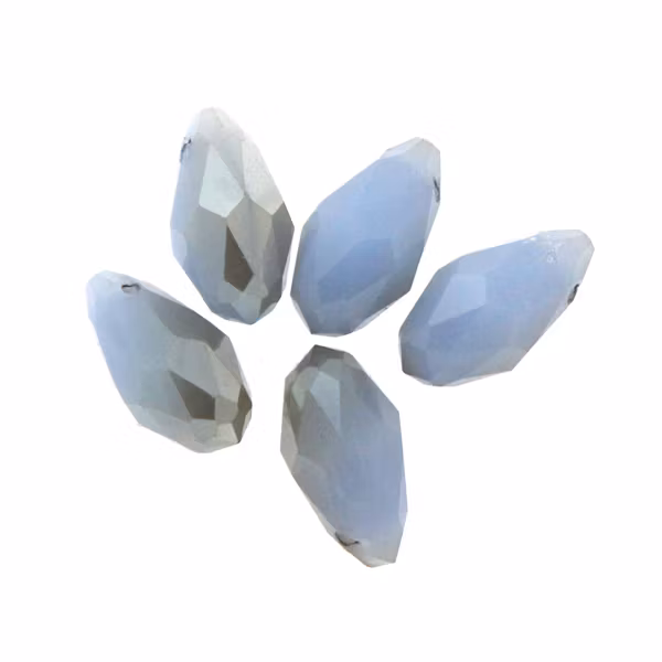 Opal Blue Gold Luster Luster Droppe Glas 12x6mm 1st