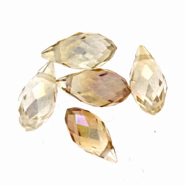 Light Topaz AB Droppe Glas 12x6mm 1st