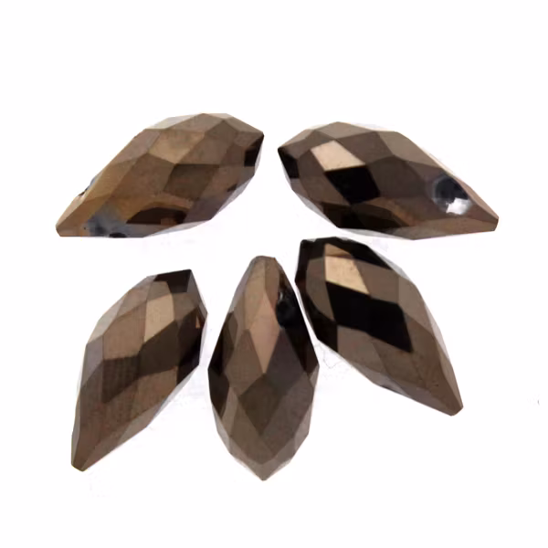 Metallic Bronze Droppe Glas 12x6mm 1st