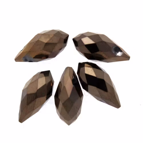 Metallic Bronze Droppe Glas 12x6mm 1st