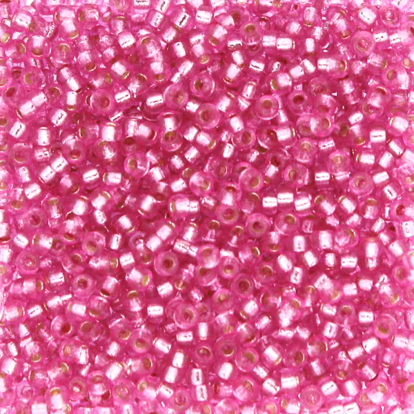 Duracoat Silverlined Dyed Pink Parfait 15-4267 Miyuki Seedbeads 15/0 5g