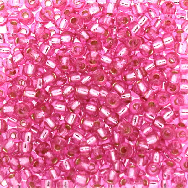 Duracoat Silverlined Dyed Pink Parfait 8-4267 Miyuki Seedbeads 8/0 10g