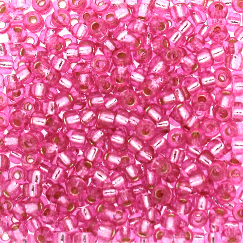 Duracoat Silverlined Dyed Pink Parfait 8-4267 Miyuki Seedbeads 8/0 10g