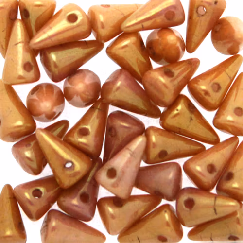 Opaque White Red Luster Spikes 5x8mm 5g