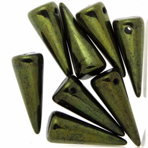 Jet Green Luster Spikes 7x17mm 5g