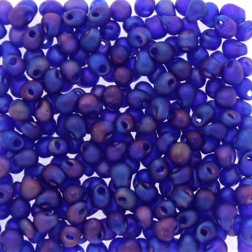 Matte Transparent Cobalt AB DP-0151FR Miyuki Drops 3,4mm 10g