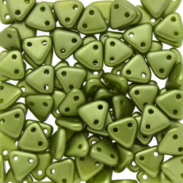 Alabaster Pastel Olivine CzechMates Triangle 10g