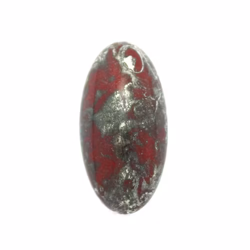 Opaque Red Patina Silver Athos Par Puca 20x10x6mm 1st