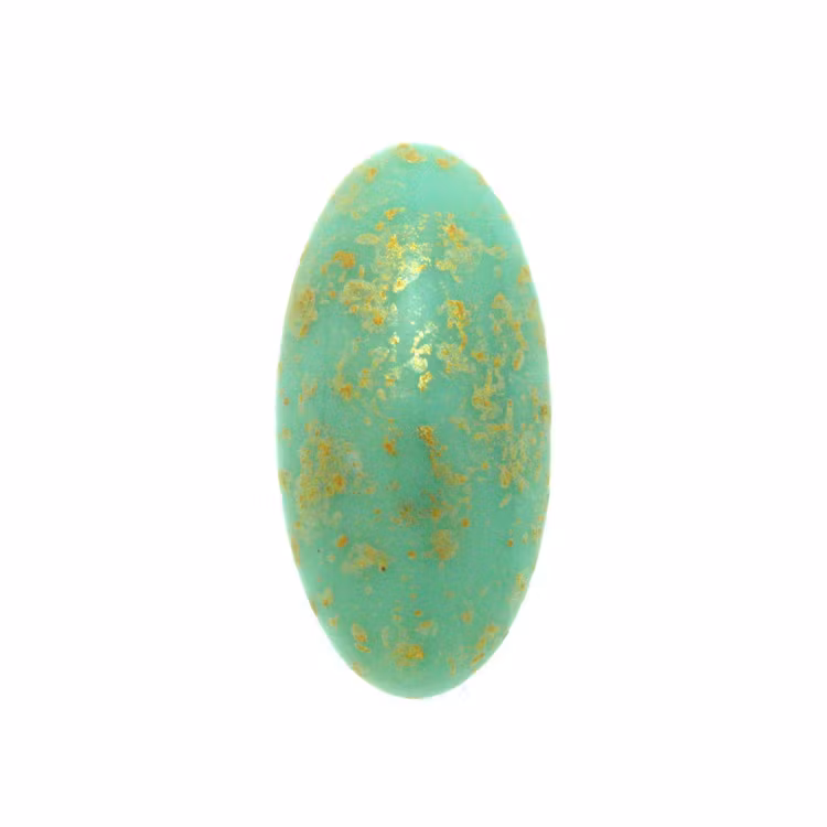 Opaque Aqua Gold Splash Athos Par Puca 20x10x6mm 1st