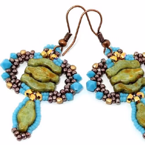 Fairy Örhängen PDF 1pkt Bridge/Navette Beads