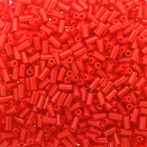 Opaque Red BGL1-0408 Miyuki Bugle Beads 3mm 10g