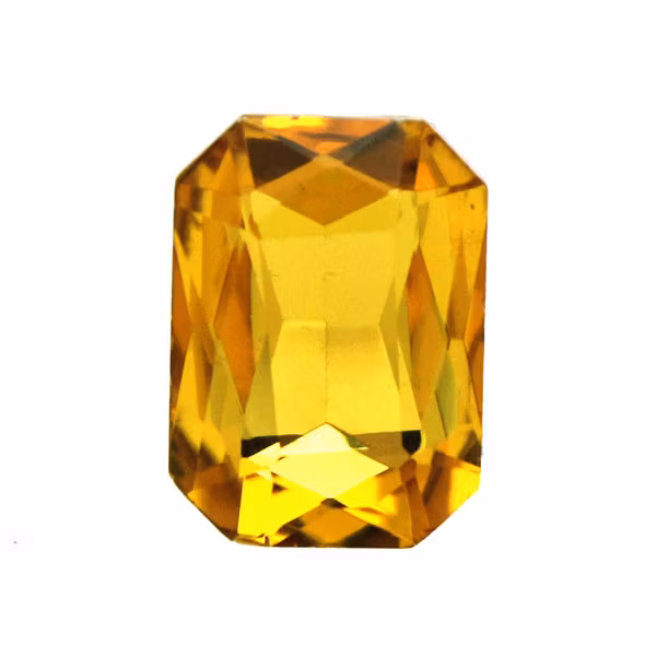Yellow Kinesisk Strass Rektangel 14x10mm 2st