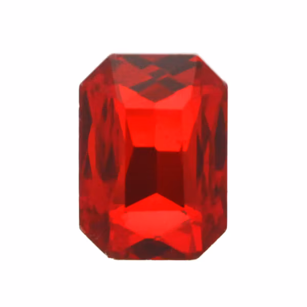 Ruby Kinesisk Strass Rektangel 14x10mm 2st