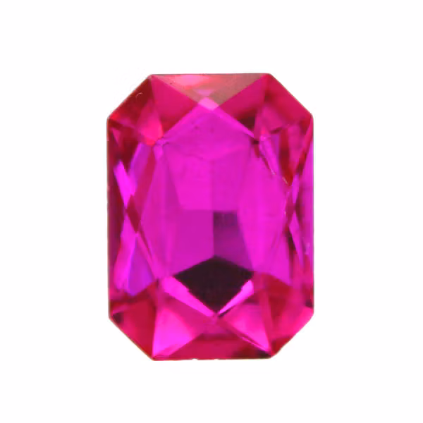Hot Pink Kinesisk Strass Rektangel 14x10mm 2st